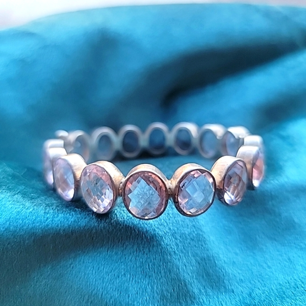 Sterling Silver 925 Amethyst Cuff Bracelet